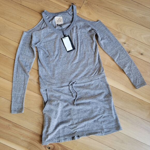 NEW CHASER Jersey Cold Shoulder Dress XS - Picture 1 of 11
